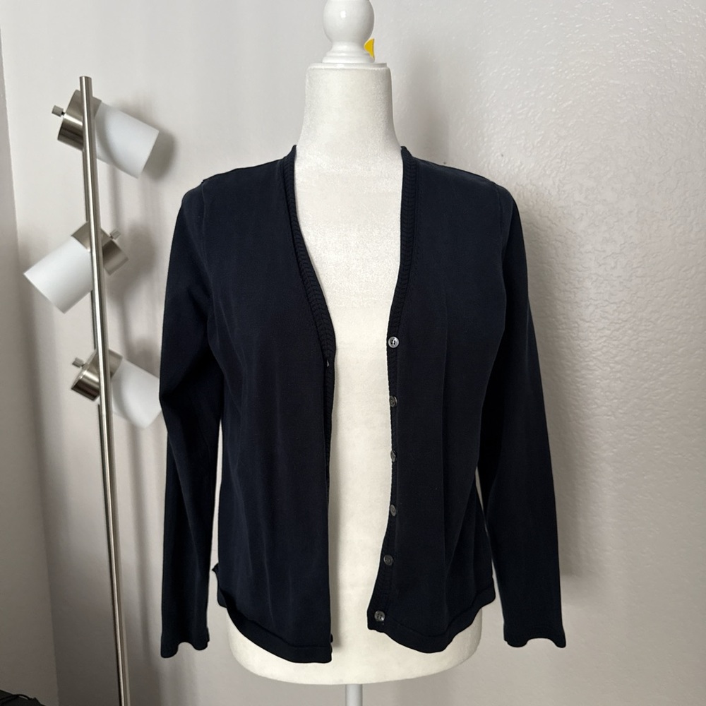 Classy Dark Navy Blue Cardigan Silk Blend.